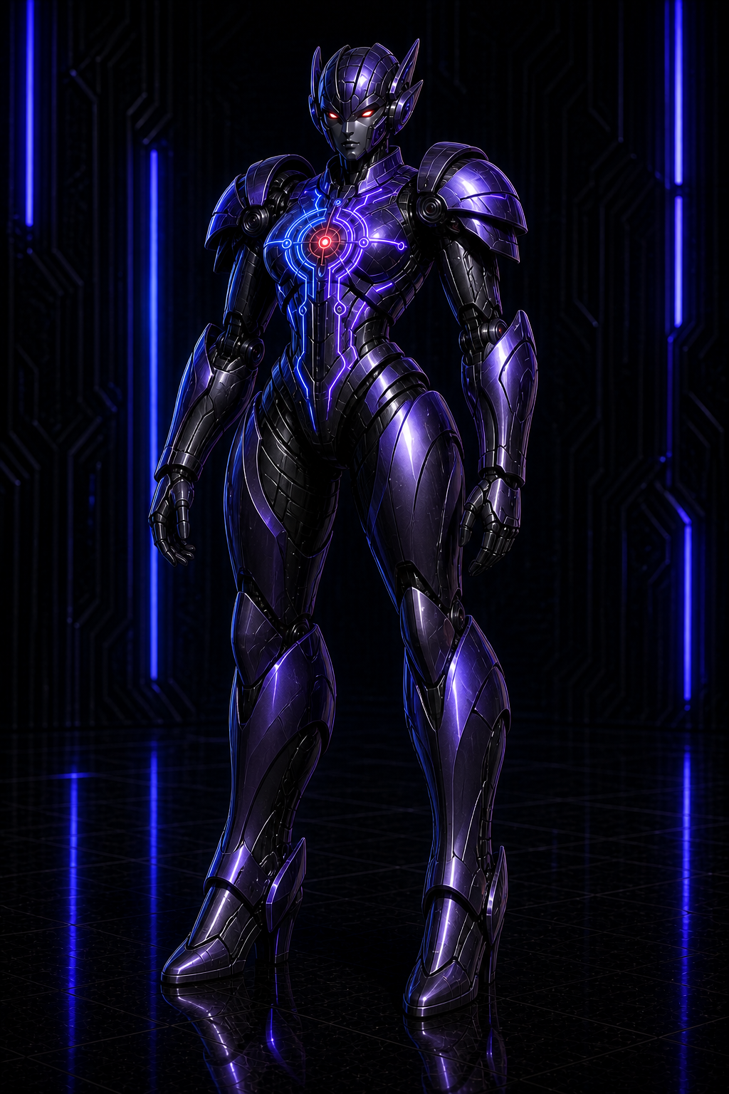 Approved original VowKeeper Warwatch bipedal character artwork, shown as evidence of exact visual-canon governance.
