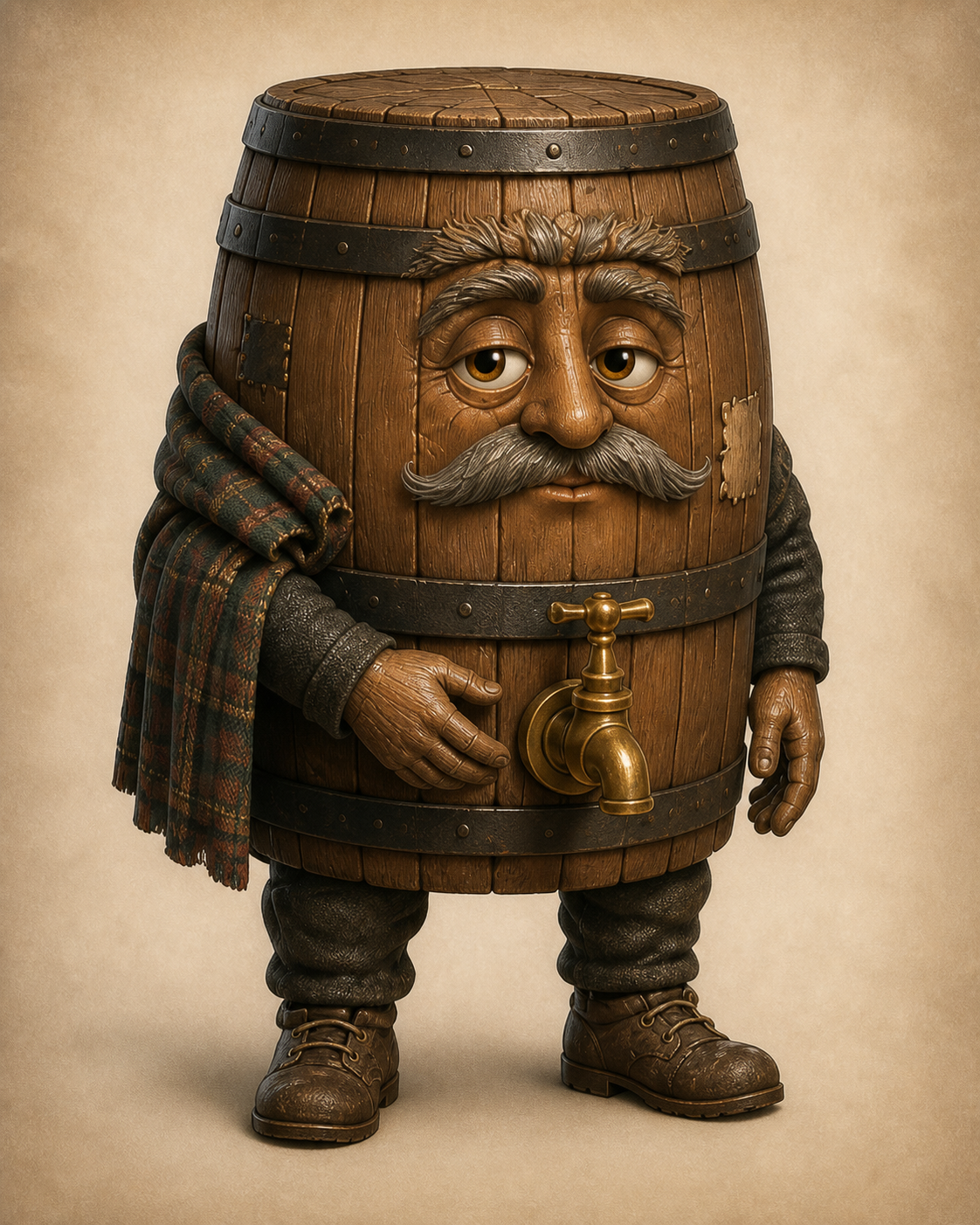 Development portrait candidate of Old Malt the Barley Barrel. Not canon.